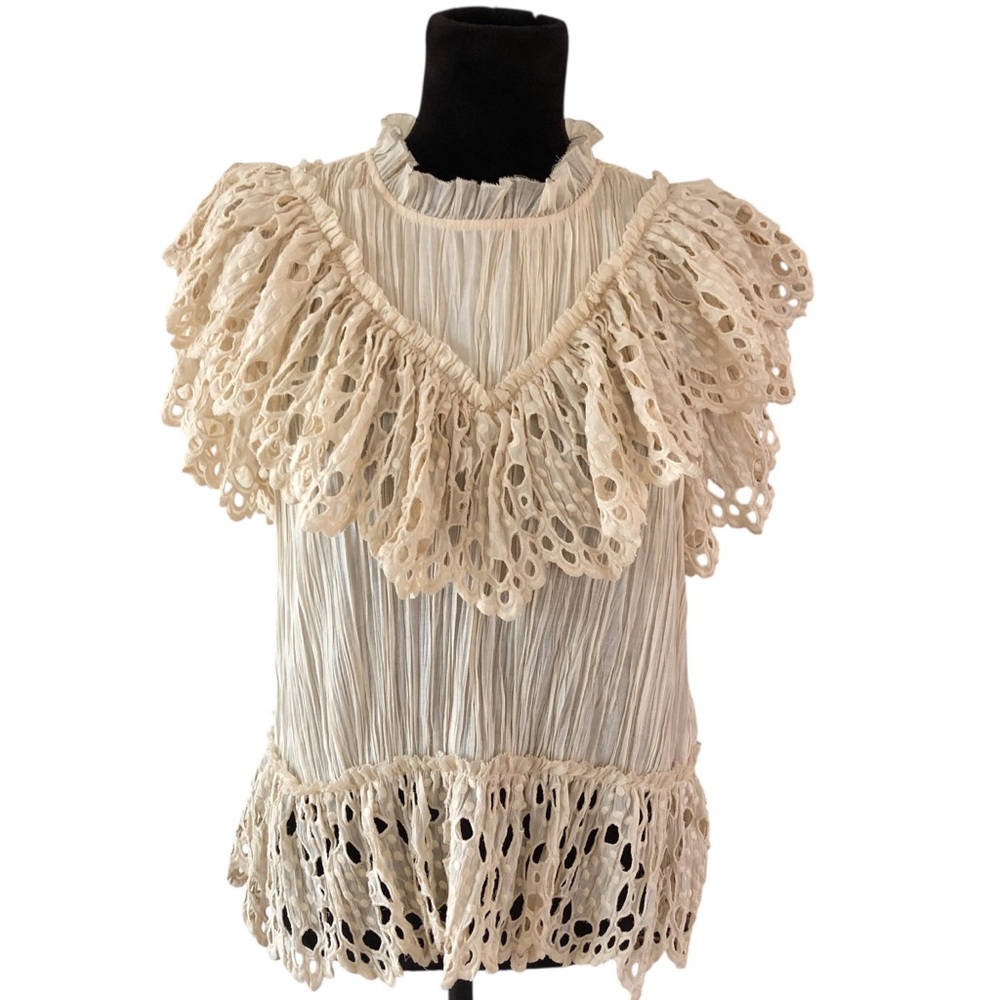 Gorgeous Ruffles and Eyelet Top from Sea New York